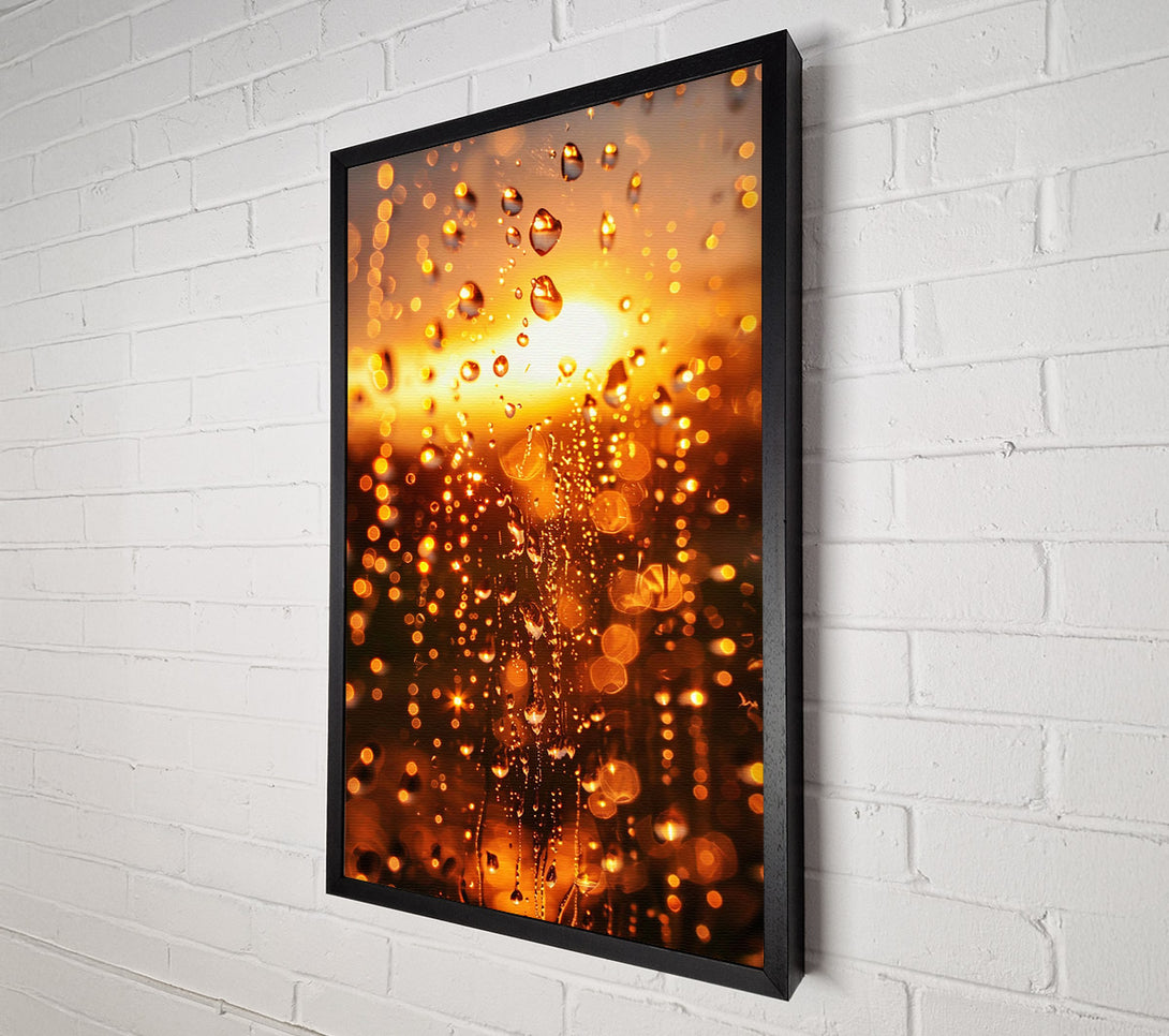  A Canvas Print of Golden Raindrops Sunset Canvas Art