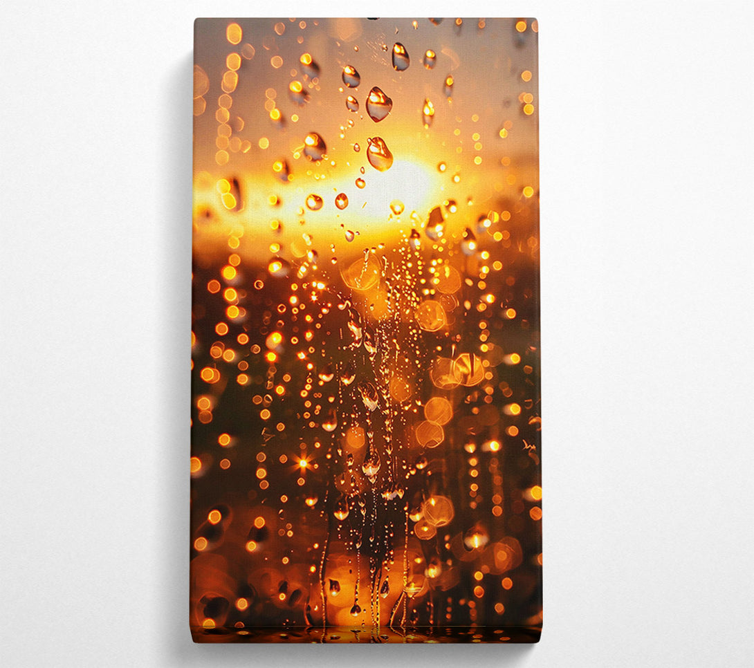  A Canvas Print of Golden Raindrops Sunset Canvas Art