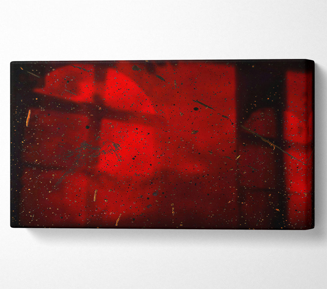  A Canvas Print of Crimson Windowpane Stained Glass Canvas Wall Art