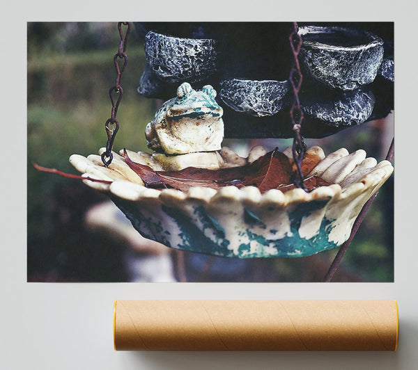 Teal Frog'S Nest Print