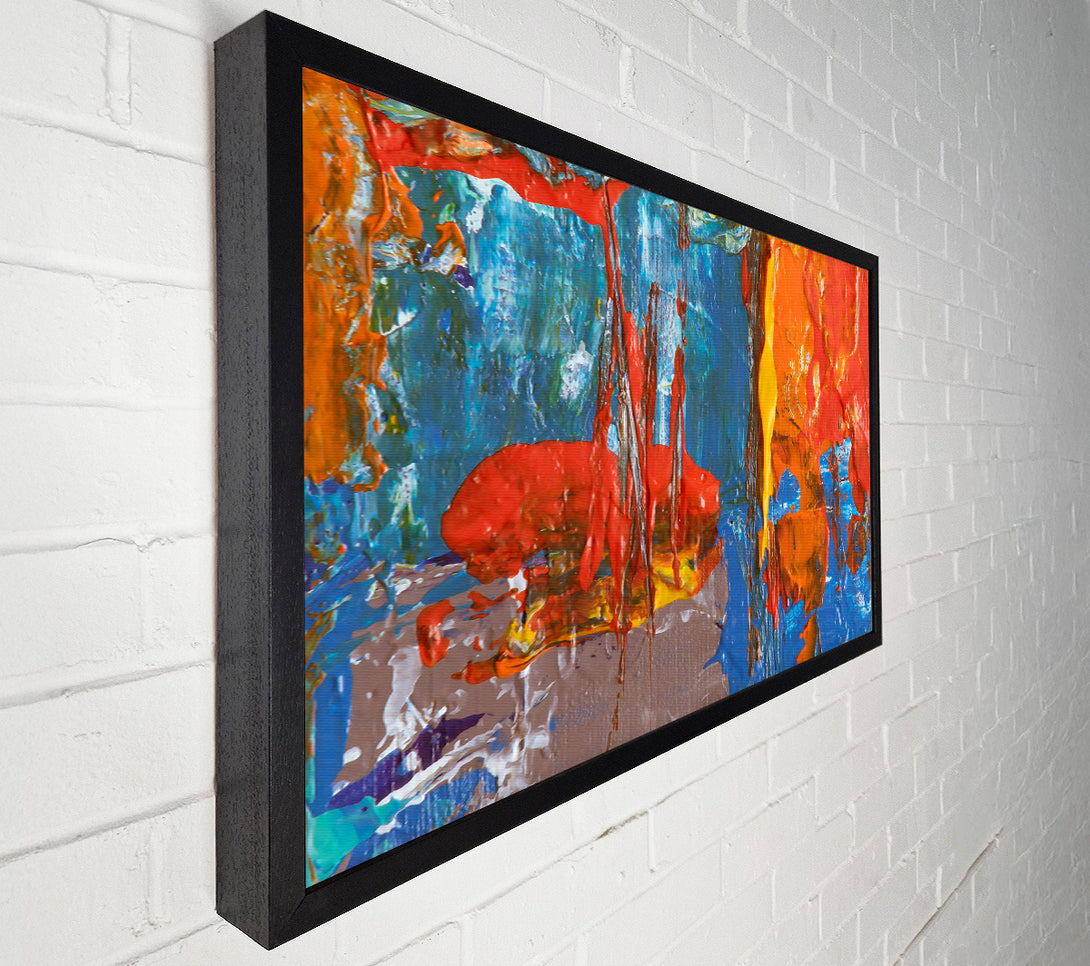  A Canvas Print of Blue And Red Swirls. Canvas Art