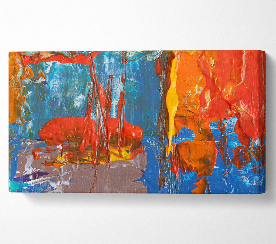  A Canvas Print of Blue And Red Swirls. Canvas Art