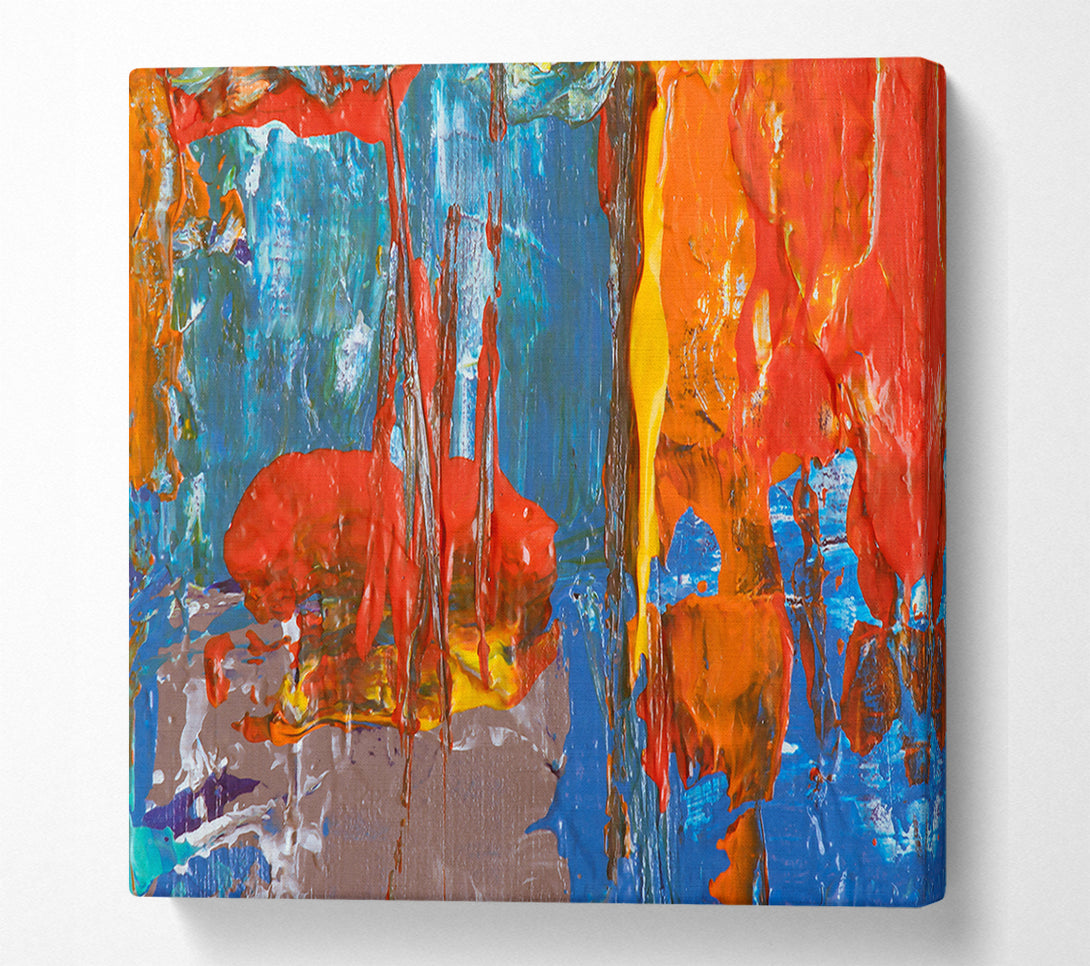  A Canvas Print of Blue And Red Swirls. Canvas Art