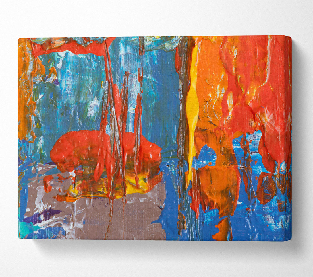  A Canvas Print of Blue And Red Swirls. Canvas Art