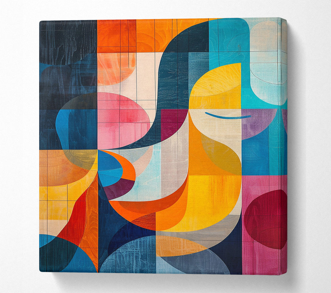  A Canvas Print of Blue Geometric Harmony Canvas Print