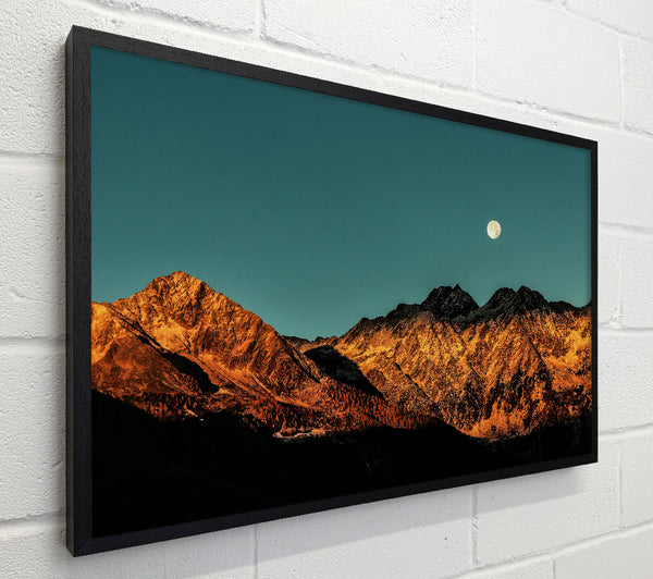 Golden Peaks And Moon