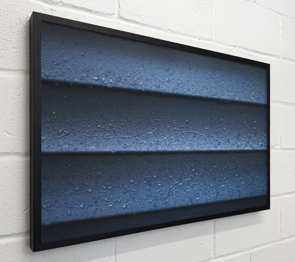 Indigo Raindrops On Wood
