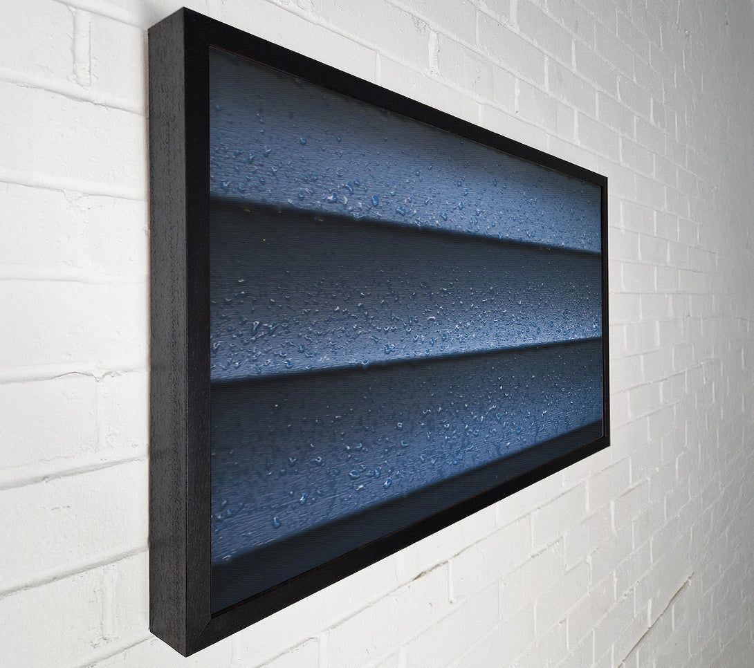  A Canvas Print of Indigo Raindrops On Wood Canvas Wall Art