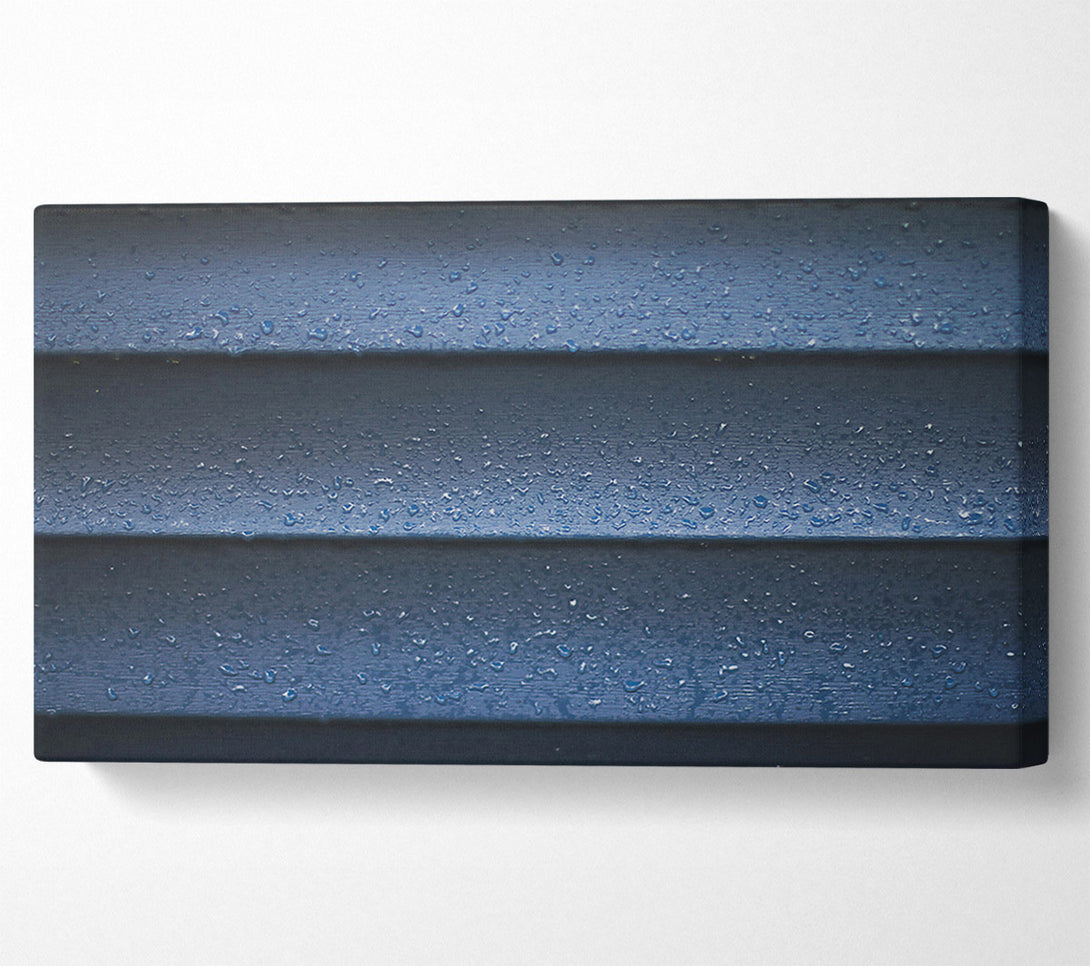  A Canvas Print of Indigo Raindrops On Wood Canvas Wall Art