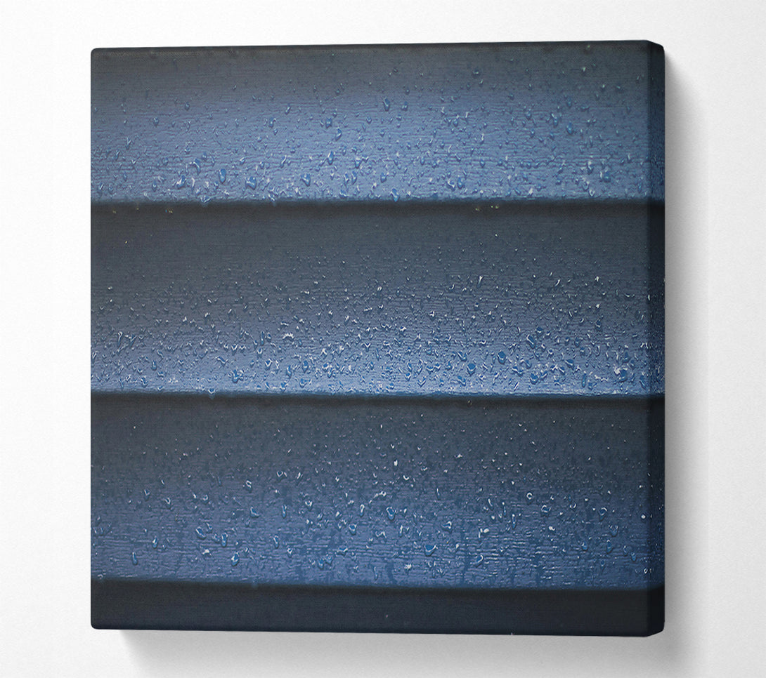  A Canvas Print of Indigo Raindrops On Wood Canvas Wall Art