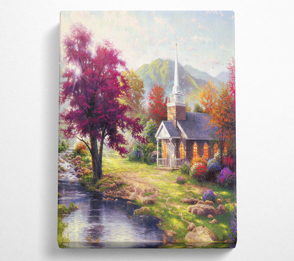  A Canvas Print of Church Autumn Canvas Art