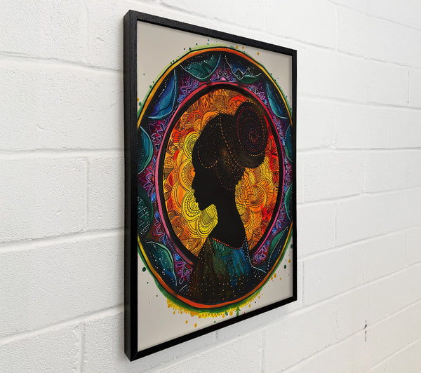 Yellow Mandala Silhouette