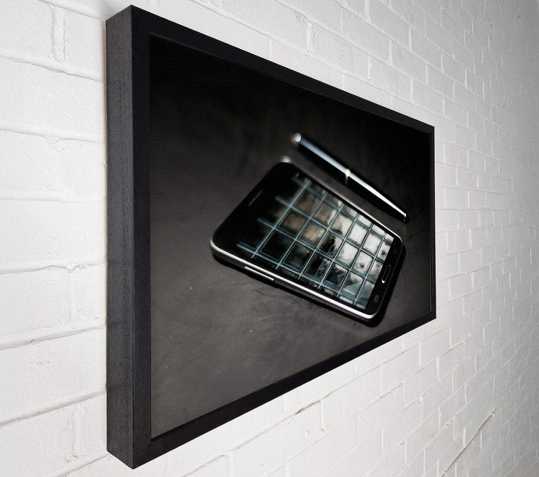  A Canvas Print of Black And Silver Grid Canvas Print