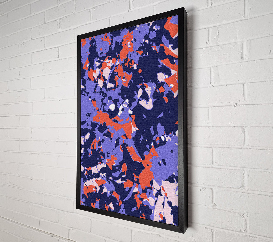  A Canvas Print of Coral And Indigo Abstract Canvas Wall Art