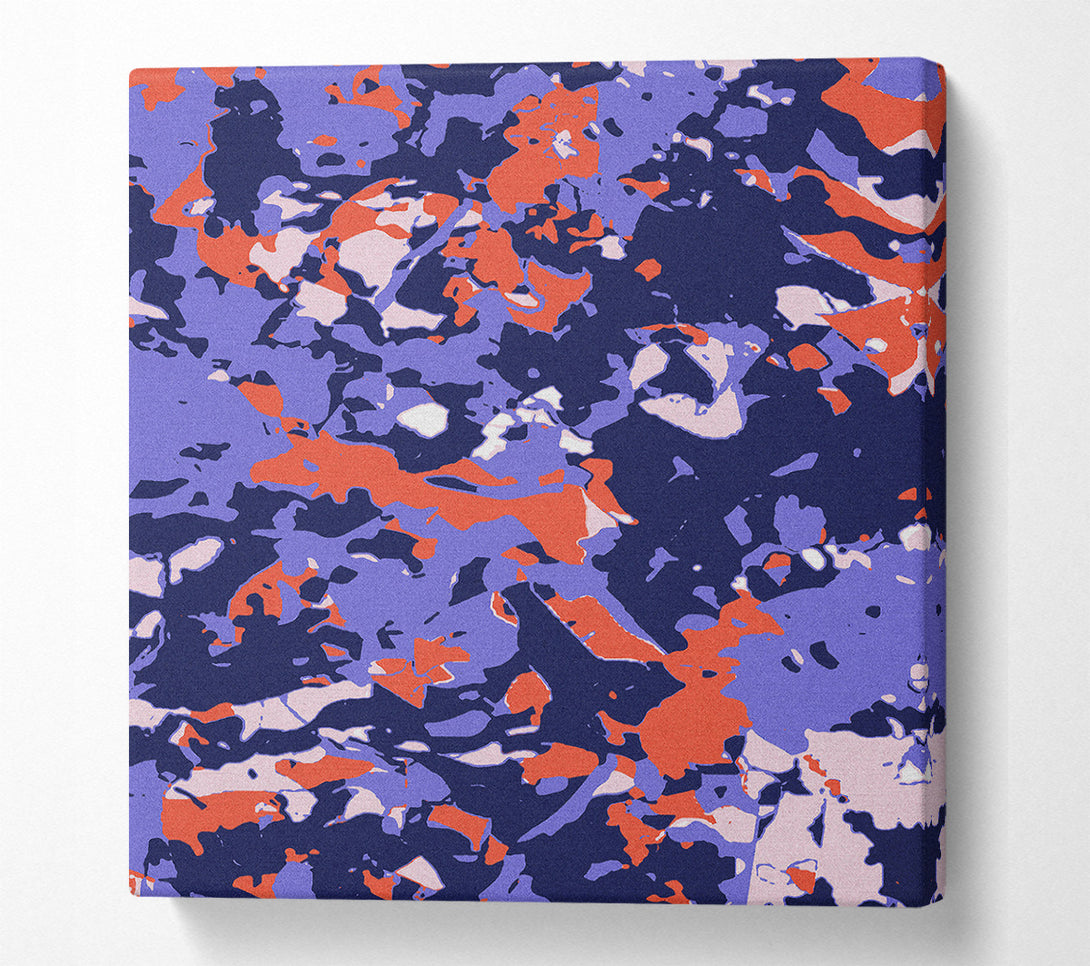  A Canvas Print of Coral And Indigo Abstract Canvas Wall Art