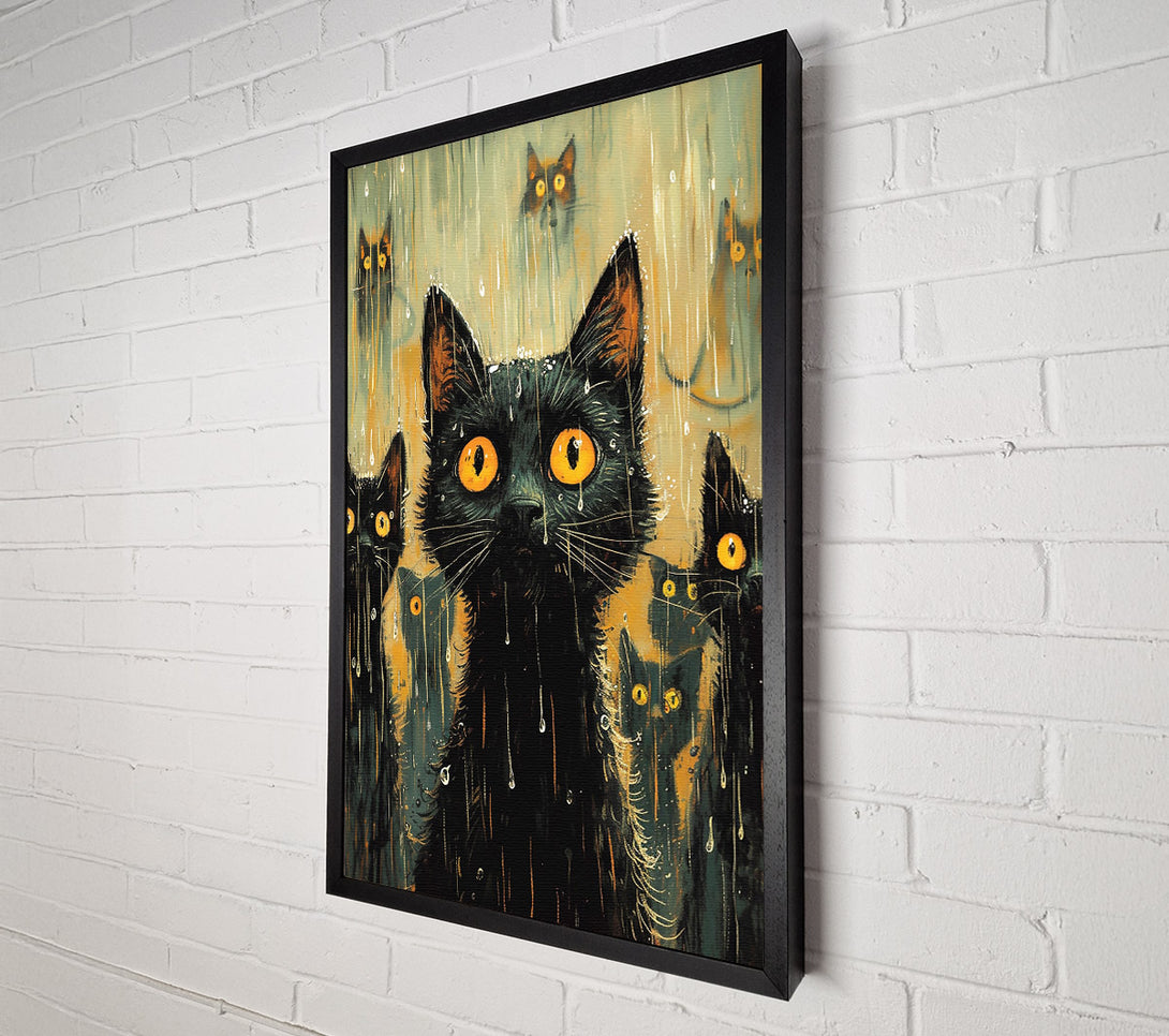  A Canvas Print of Golden Eyes In The Rain Canvas Art
