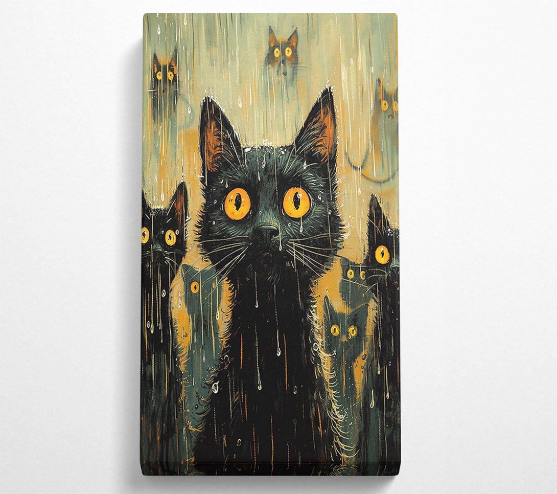  A Canvas Print of Golden Eyes In The Rain Canvas Art