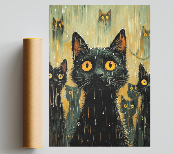 Golden Eyes In The Rain Giclee Print