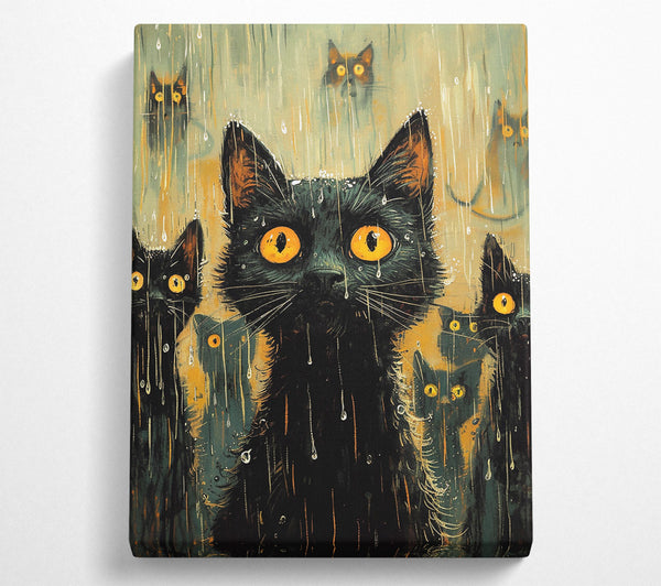  A Canvas Print of Golden Eyes In The Rain Canvas Art