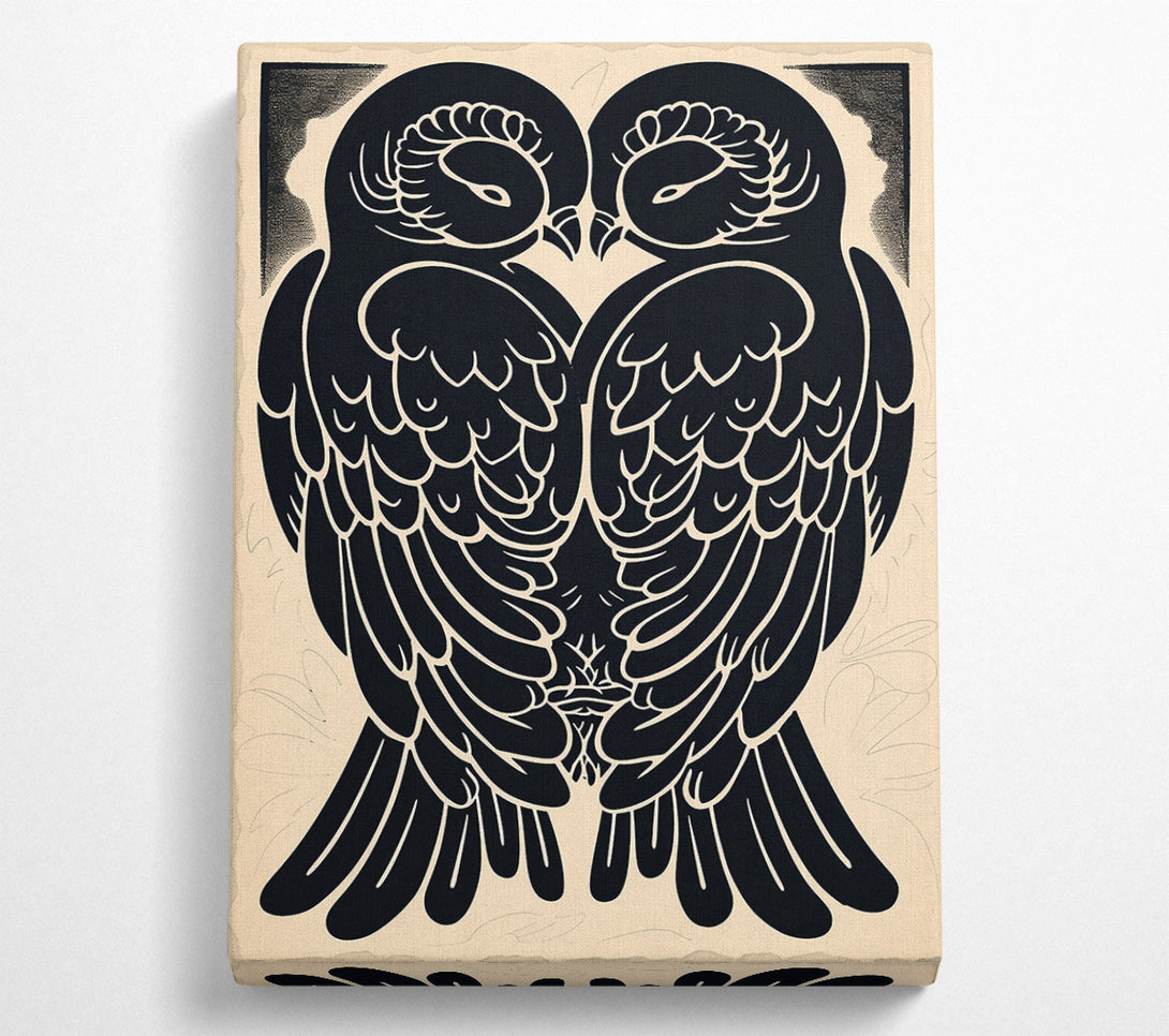  A Canvas Print of Black Winged Embrace Canvas Wall Art