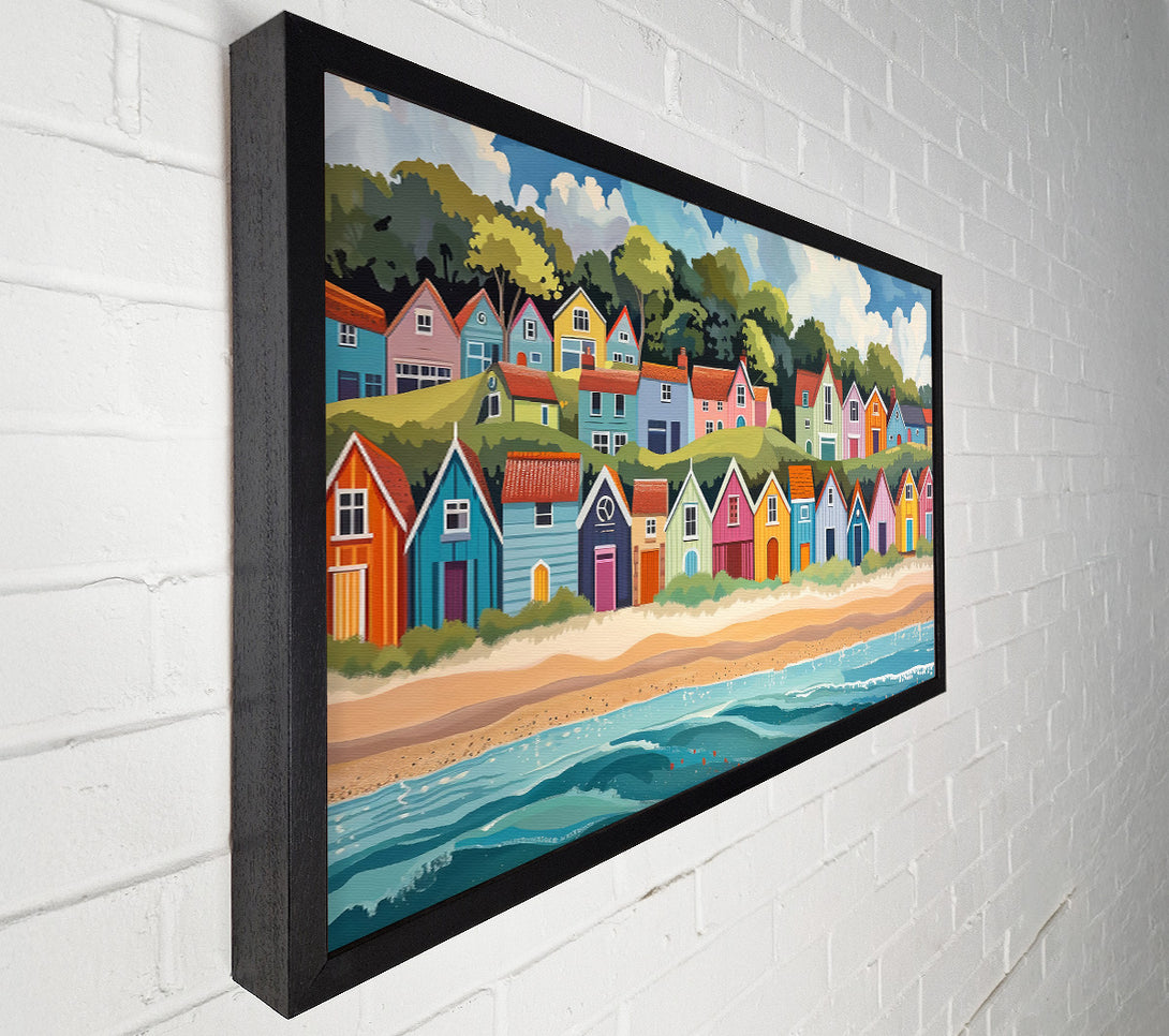  A Canvas Print of Blue Beach Houses Canvas Print