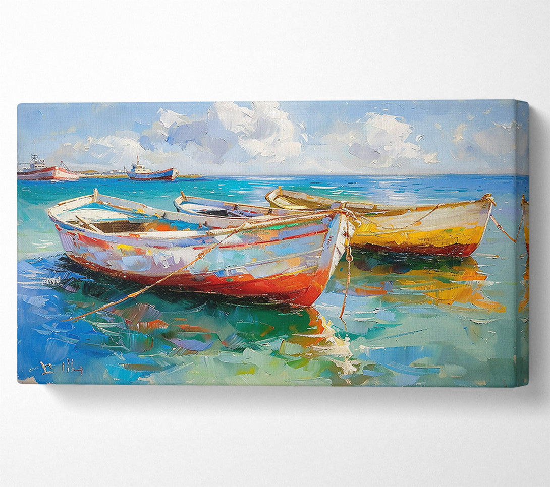  A Canvas Print of Blue Boats At Rest Canvas Art