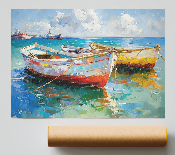 Blue Boats At Rest Giclee Print