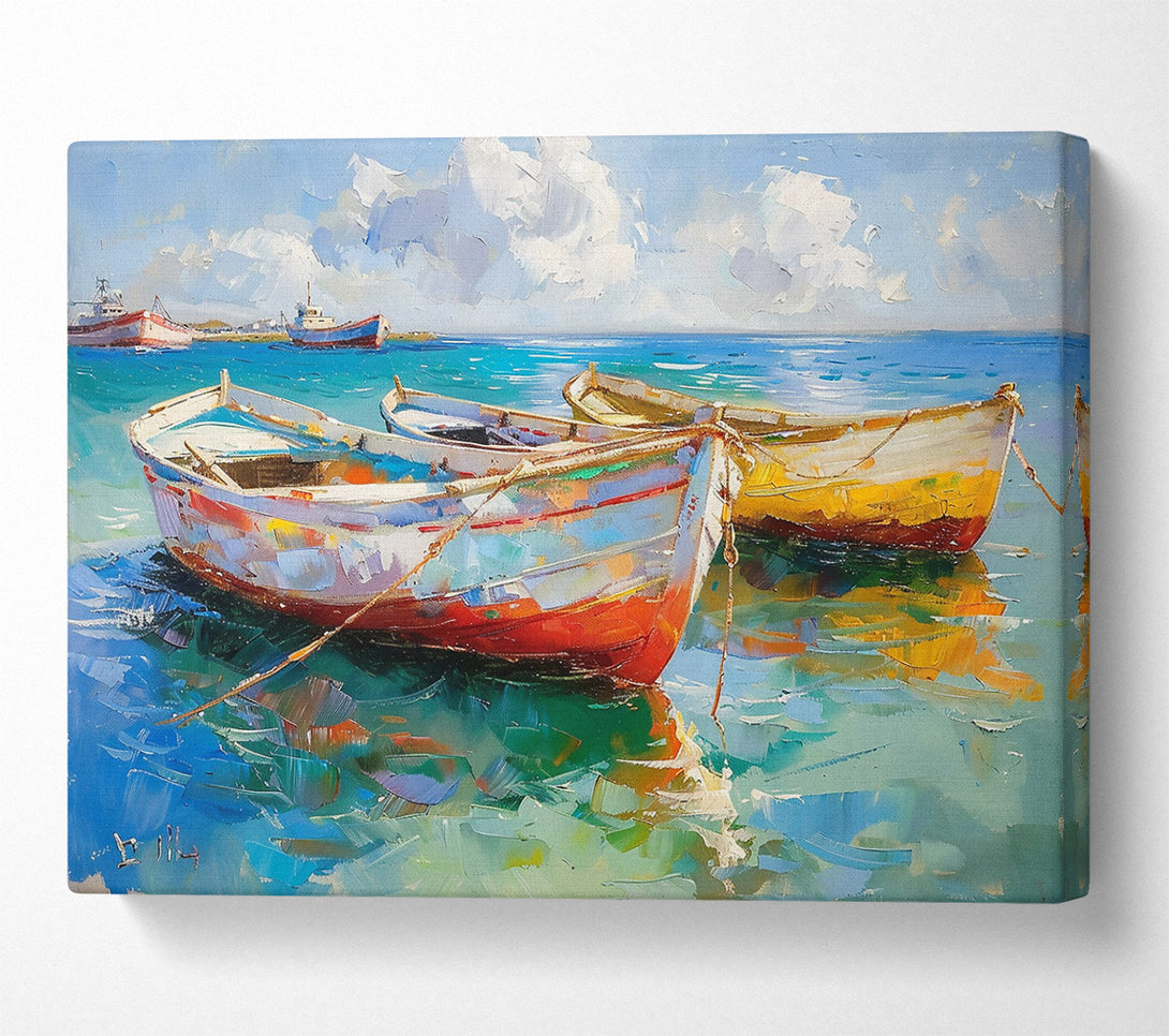  A Canvas Print of Blue Boats At Rest Canvas Art