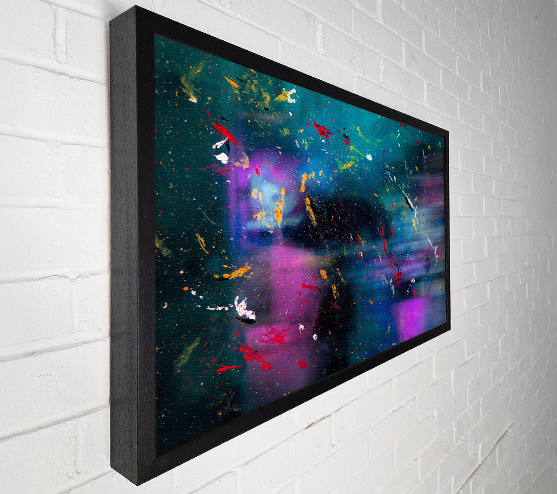  A Canvas Print of Teal Cosmic Splashes Canvas Print