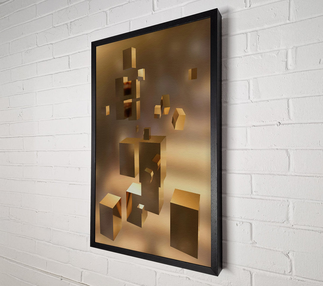  A Canvas Print of Golden Geometric Forms. Canvas Print