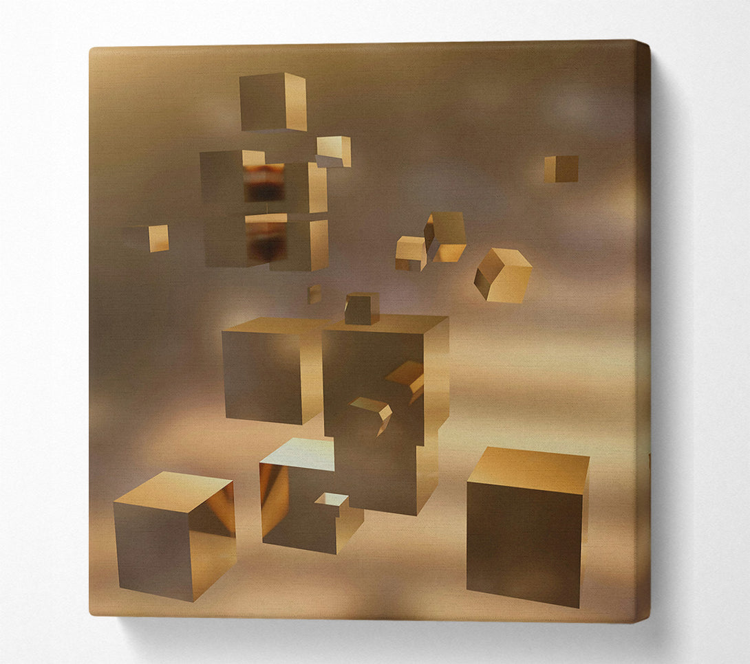  A Canvas Print of Golden Geometric Forms. Canvas Print