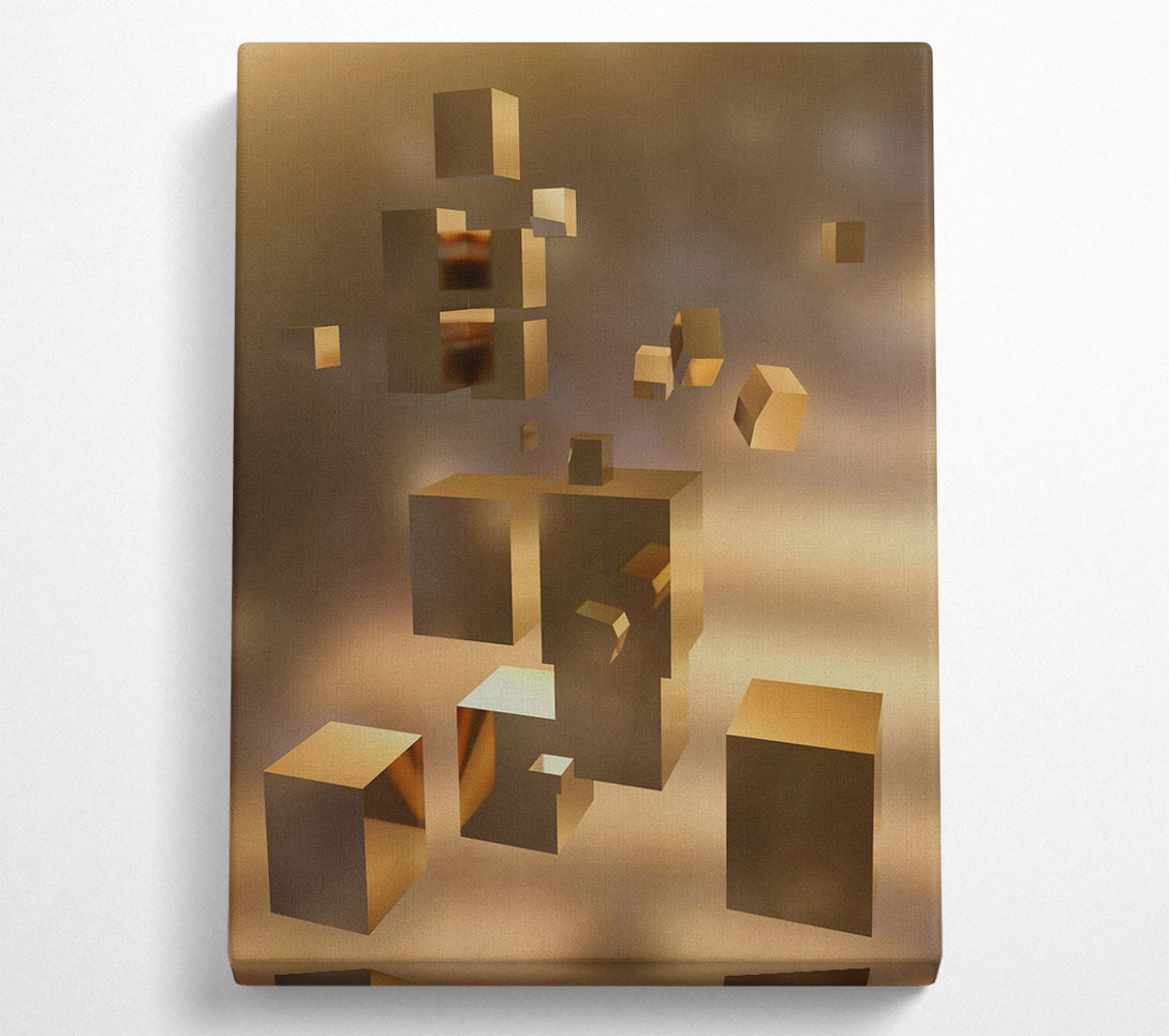  A Canvas Print of Golden Geometric Forms. Canvas Print