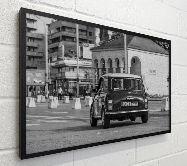 Black Mini Cooper On The Road