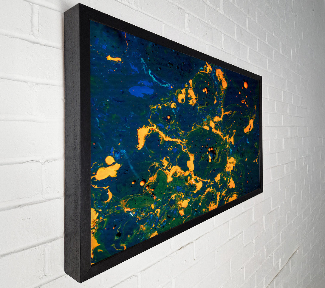  A Canvas Print of Amber Swirls Of Blue Canvas Print