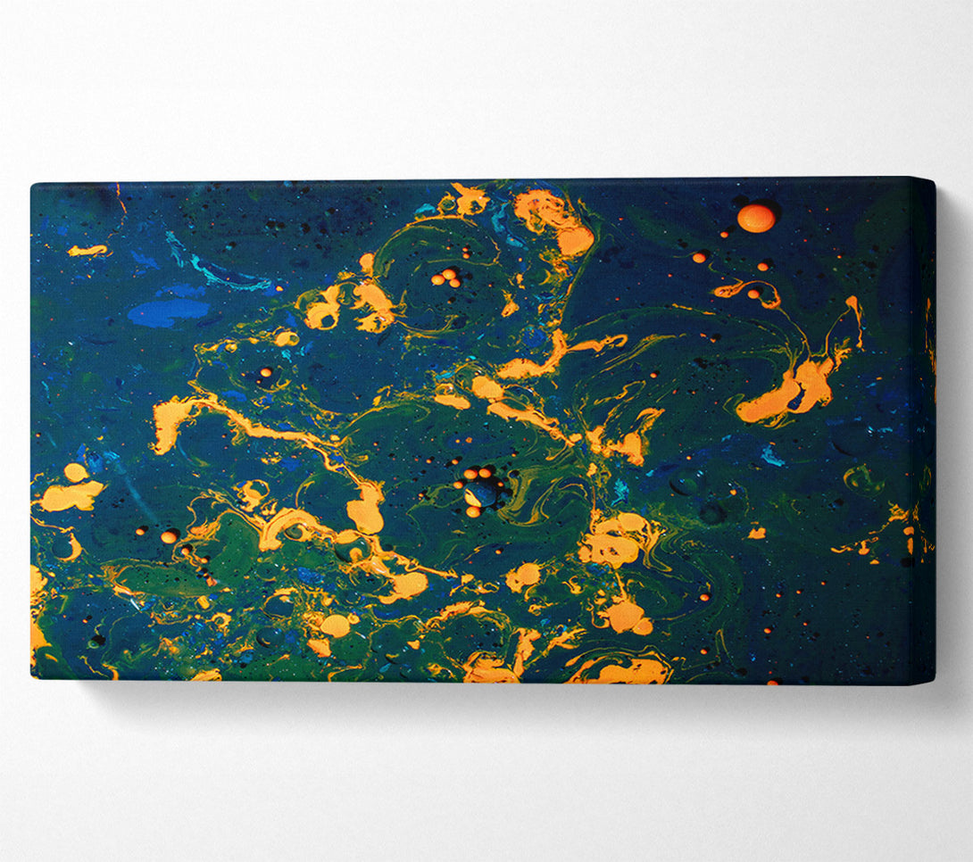  A Canvas Print of Amber Swirls Of Blue Canvas Print