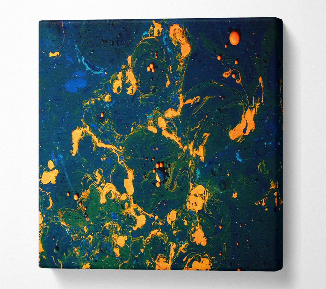  A Canvas Print of Amber Swirls Of Blue Canvas Print