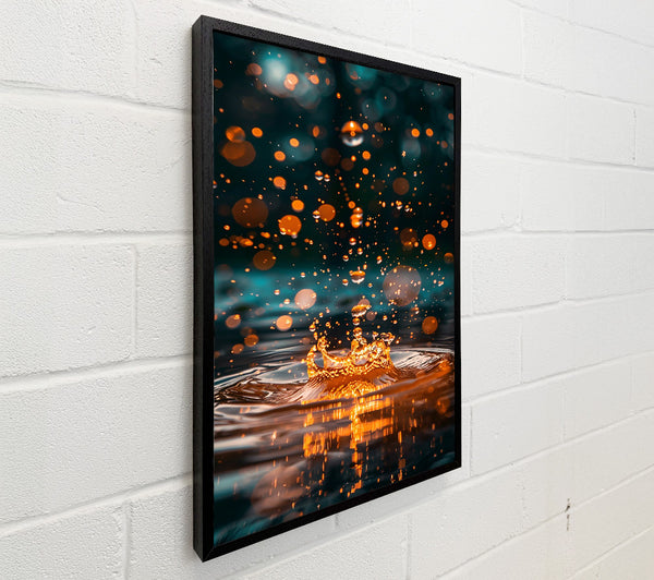 Golden Water Drop Splash