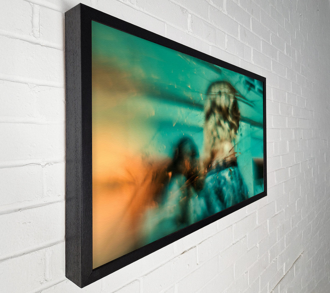  A Canvas Print of Turquoise Through Glass Canvas Print
