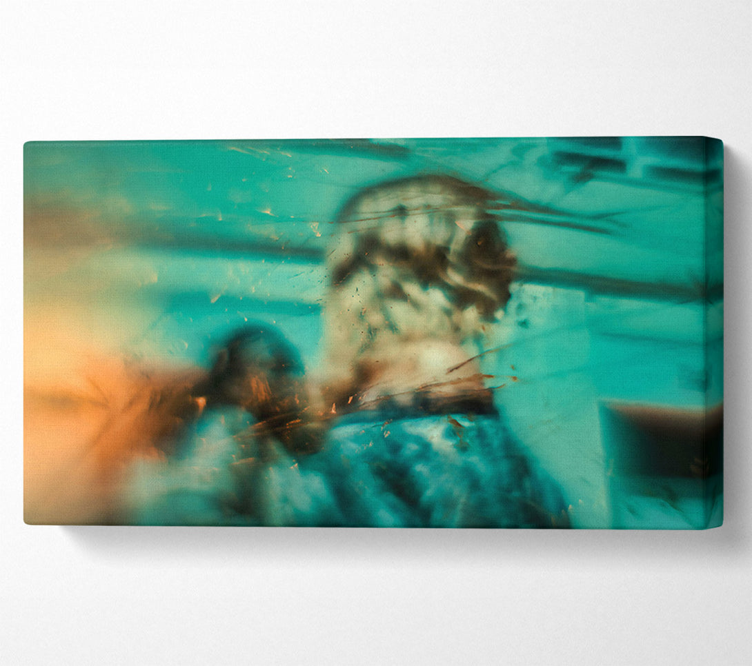  A Canvas Print of Turquoise Through Glass Canvas Print