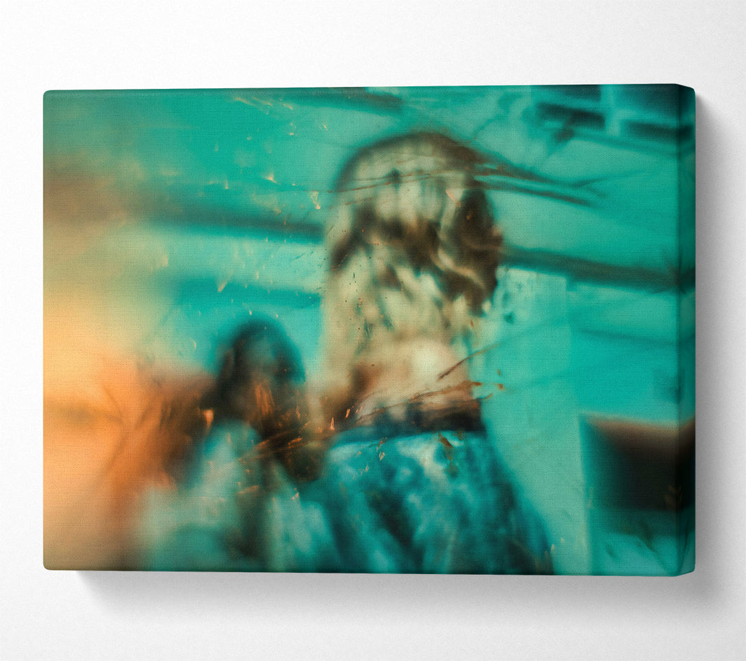  A Canvas Print of Turquoise Through Glass Canvas Print