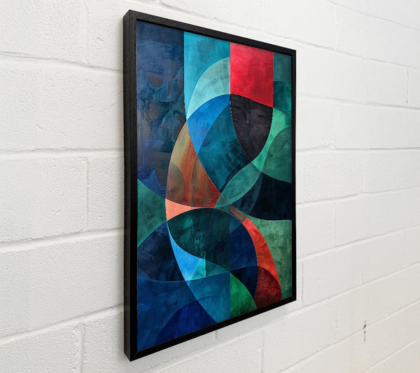 Teal Curved Abstractions