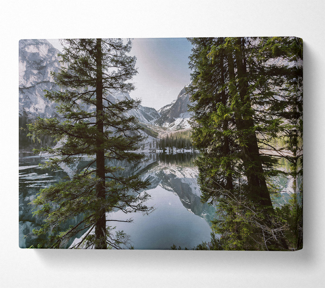  A Canvas Print of Azure Mountain Reflections Canvas Print
