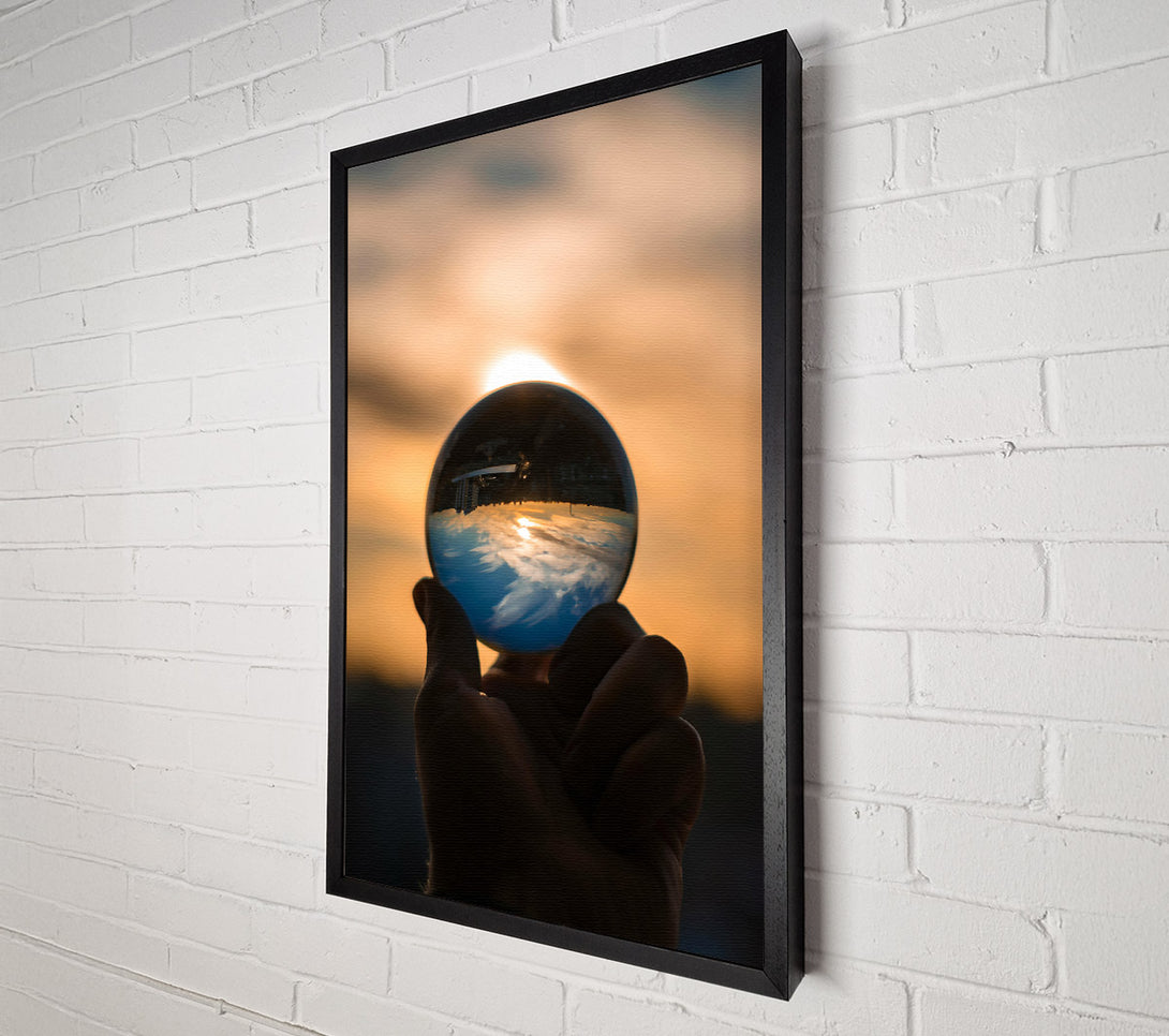 A Canvas Print of Golden Sunset Sphere Canvas Wall Art