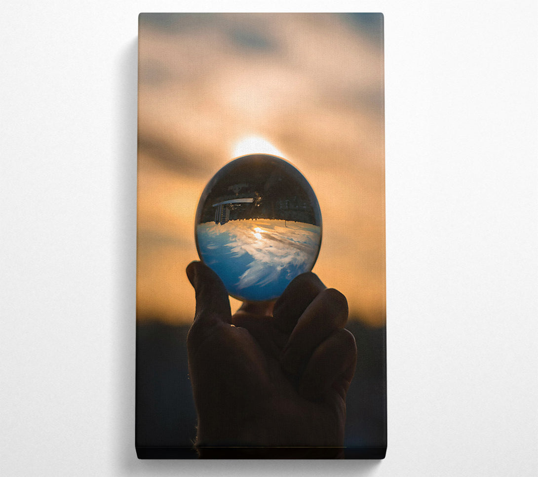 A Canvas Print of Golden Sunset Sphere Canvas Wall Art