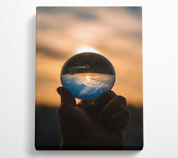  A Canvas Print of Golden Sunset Sphere Canvas Wall Art