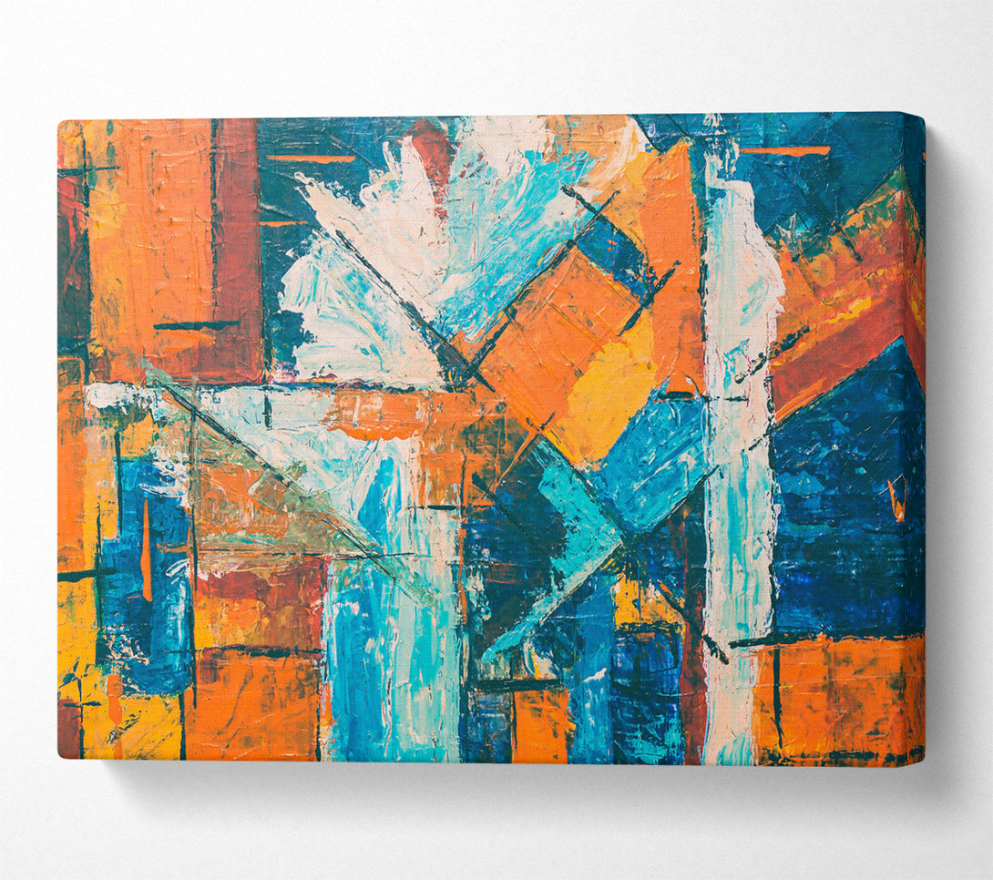  A Canvas Print of Blue Abstract Expressionism Canvas Art