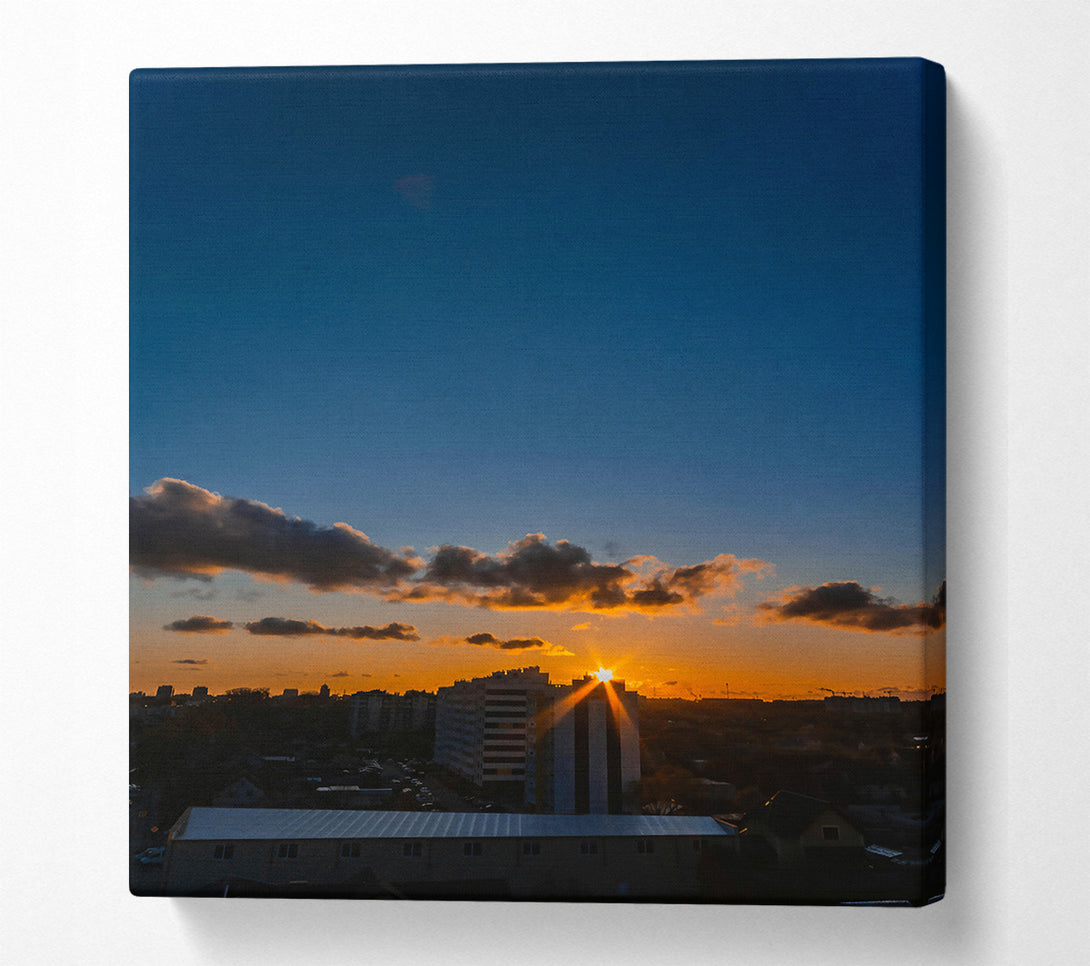  A Canvas Print of Golden City Sunset Canvas Wall Art