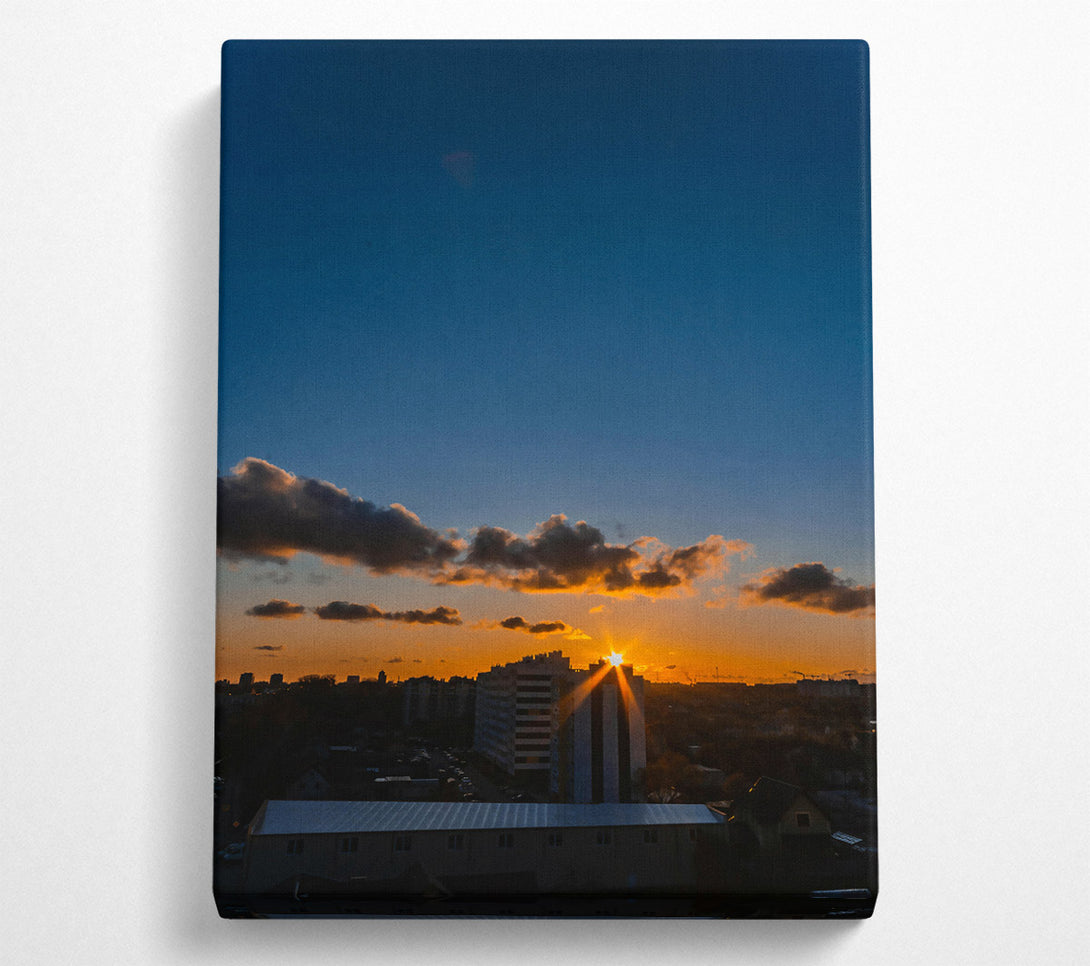  A Canvas Print of Golden City Sunset Canvas Wall Art