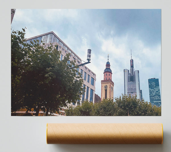 Grey Sky, Red Spire Poster