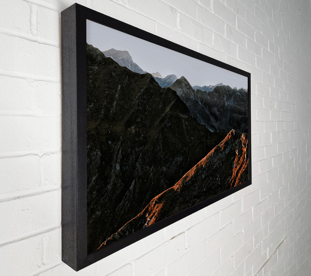  A Canvas Print of Crimson Mountain Shadows Canvas Art